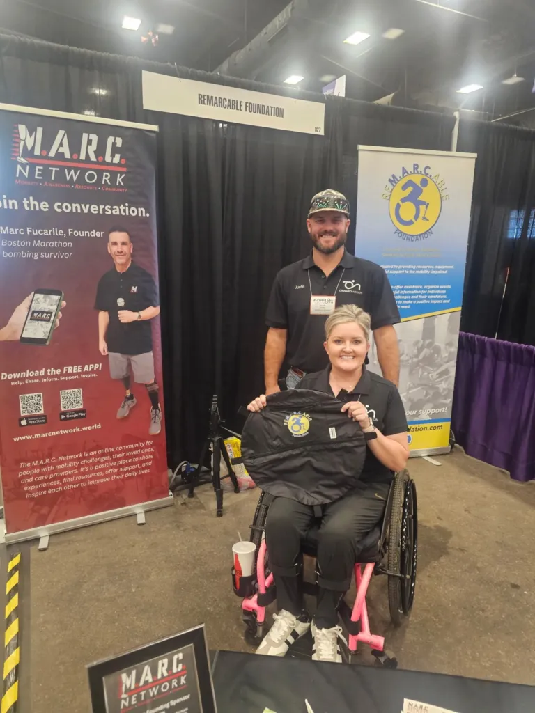 Abilities Expo giveaway winner with a free EnableGear Wheelbag wheelchair bag